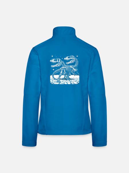 Squelettes de dinosaures en noir et blanc pour les fans de dinosaures - Veste en tissu softshell Femme - noir - Dos