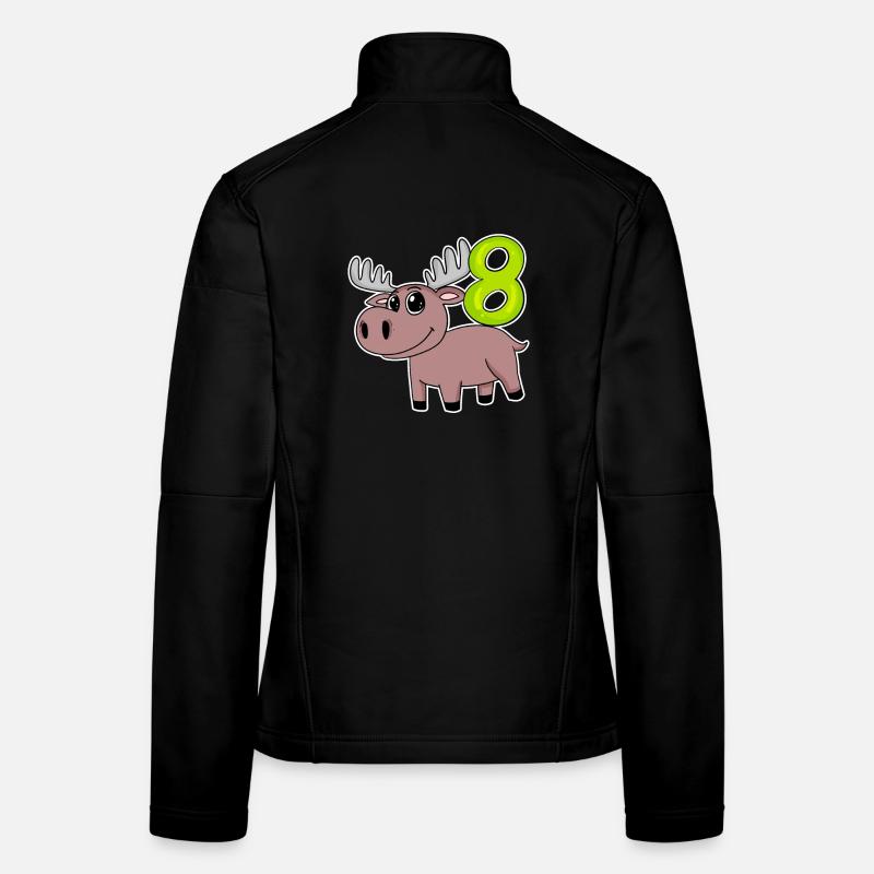 Motif 8e anniversaire Moose - Huit ans Veste en tissu softshell Femme