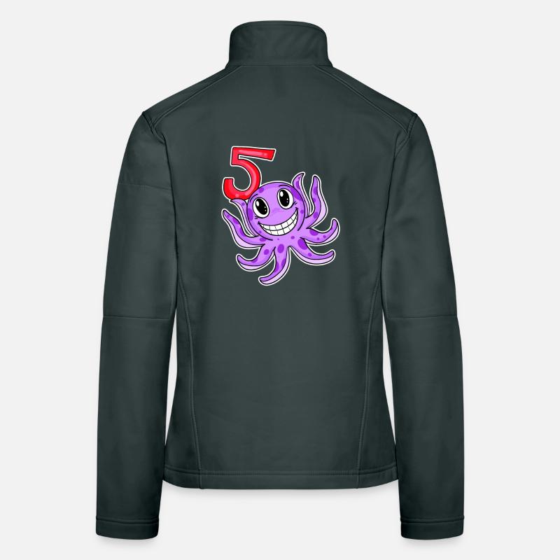 Motif 5e anniversaire Octopus - Cinq ans Veste en tissu softshell Femme