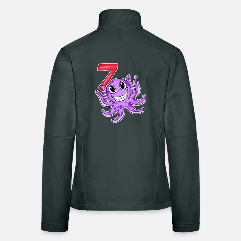 Motif 7e anniversaire Octopus - Sept ans Veste en tissu softshell Femme