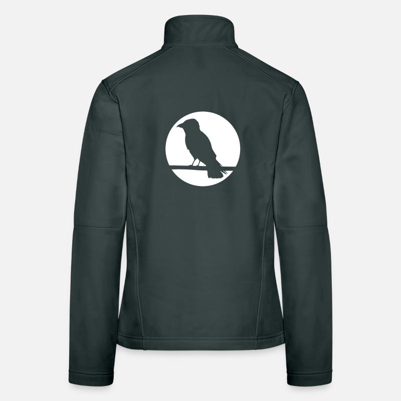 Crow on a branch Women's Softshell Jacket