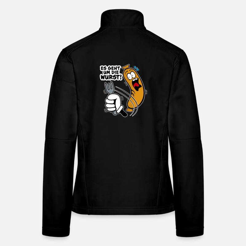 Es geht um die Wurst - Frauen Softshelljacke - Schwarz