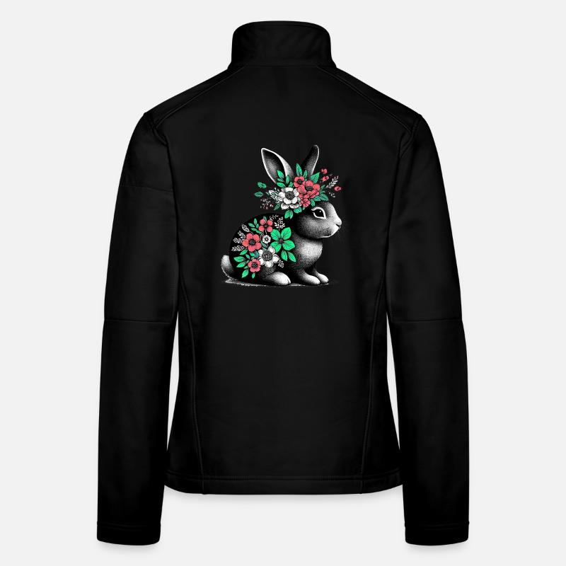 Hase mit Blumen Frauen Softshelljacke