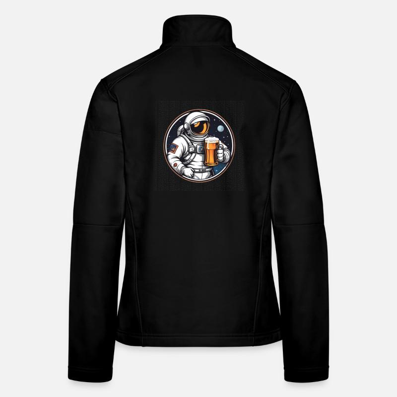 Astronaut with beer in space Women's Softshell Jacket