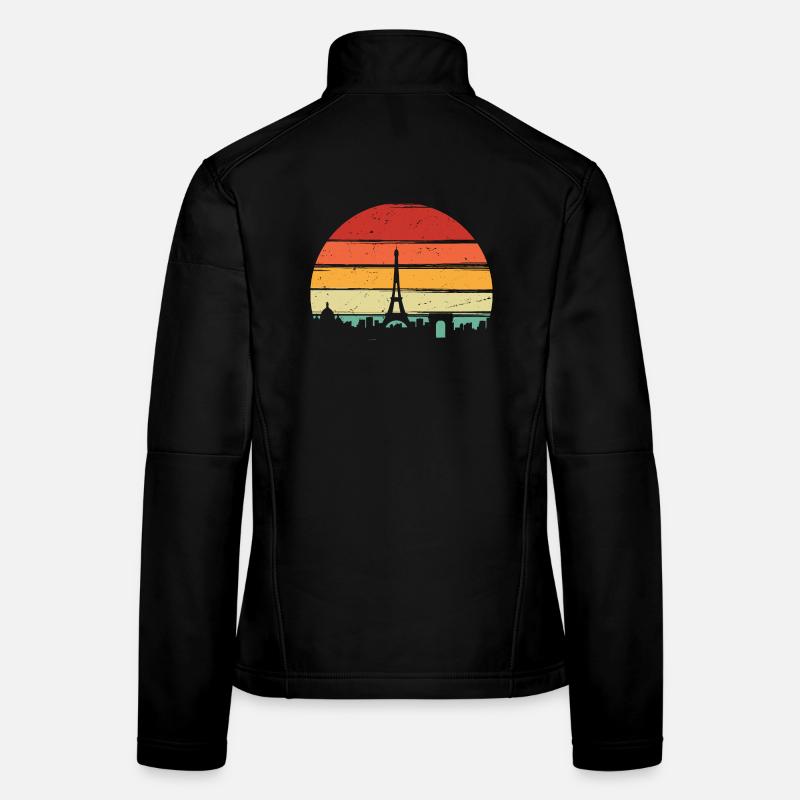 Sunset Eiffel Tower Women's Softshell Jacket