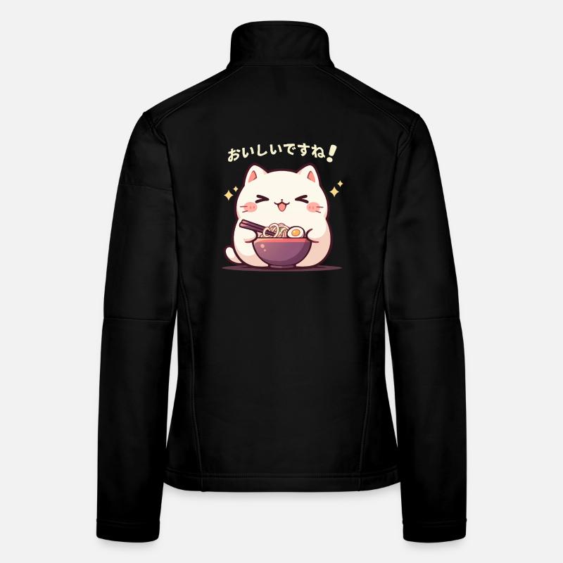 Chat qui mange des Ramens Veste en tissu softshell Femme