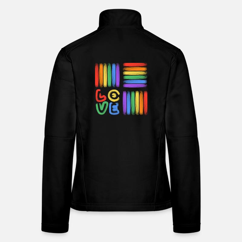 Regenbogen-Liebe Pinselkunst Frauen Softshelljacke