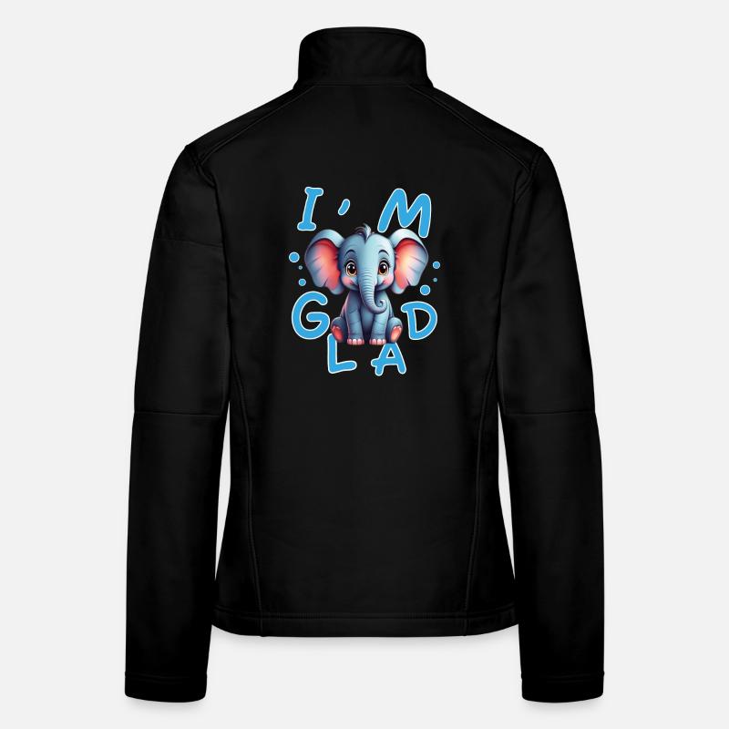 Niedlicher und fröhlicher Elefant mit positiver Botschaft Frauen Softshelljacke