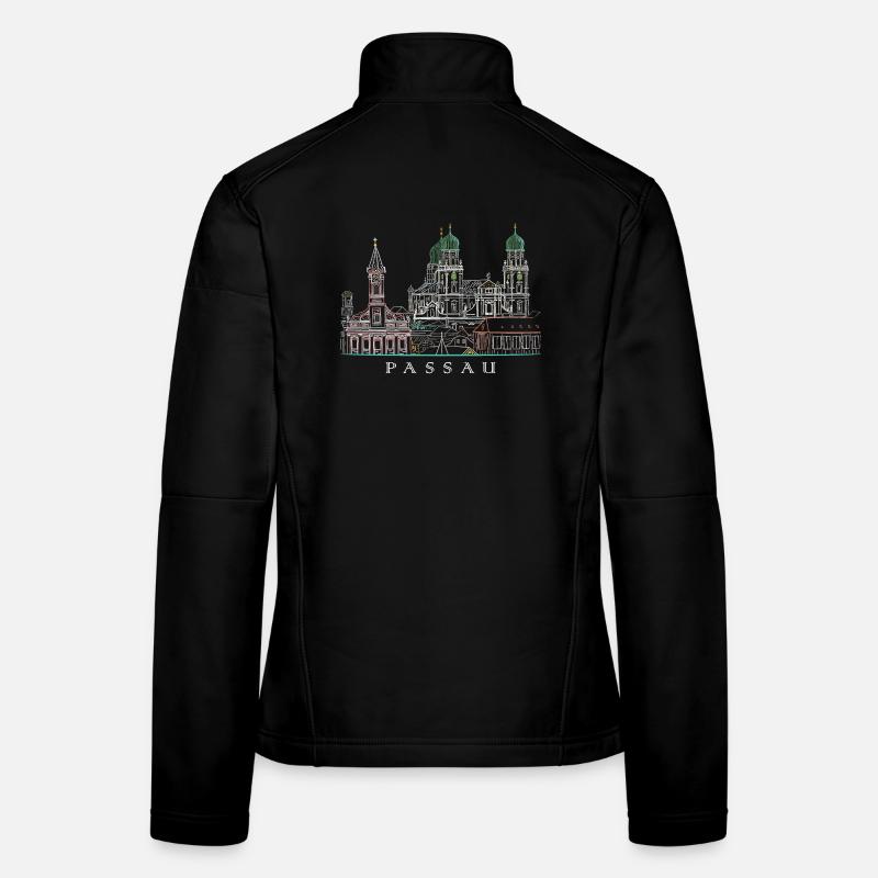 Passau Danube View, Bavaria, Germany, Drawing Women's Softshell Jacket
