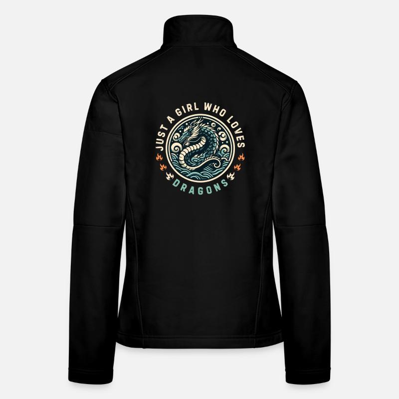 Just a girl who loves dragons - Women's Softshell Jacket - black