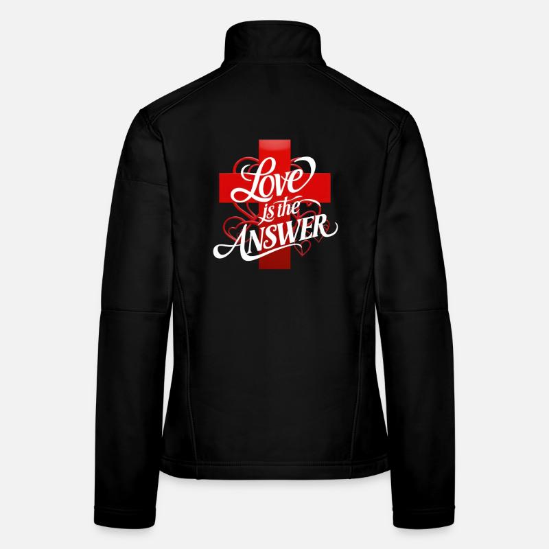 L’amour est la réponse Lettrage Veste en tissu softshell Femme