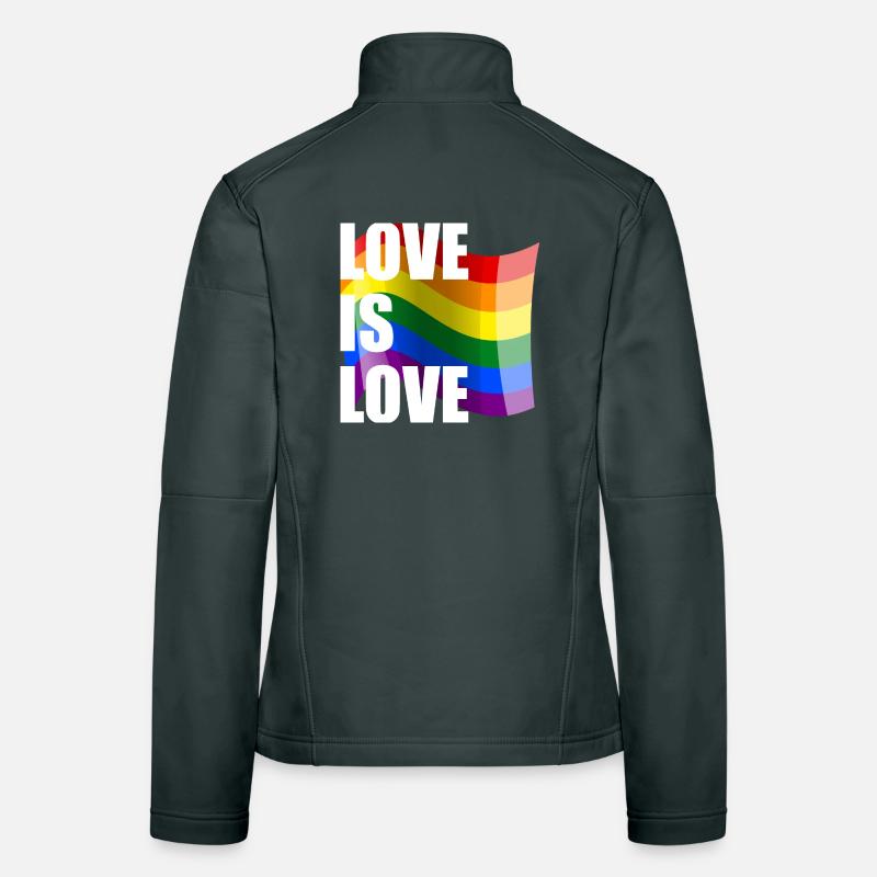 Rainbow Love Wave Design Veste en tissu softshell Femme