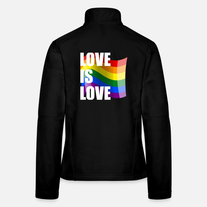 Rainbow Love Wave Design Women's Softshell Jacket