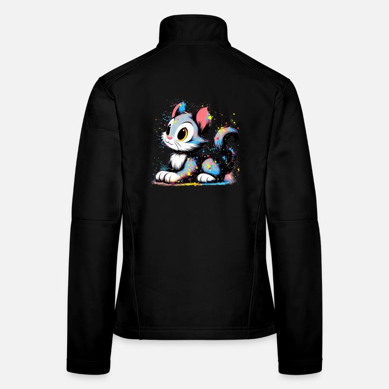 Katze - Frauen Softshelljacke - Schwarz