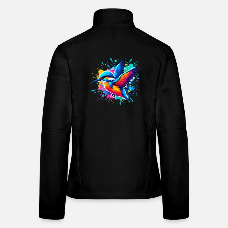 Eisvogel - Frauen Softshelljacke - Schwarz