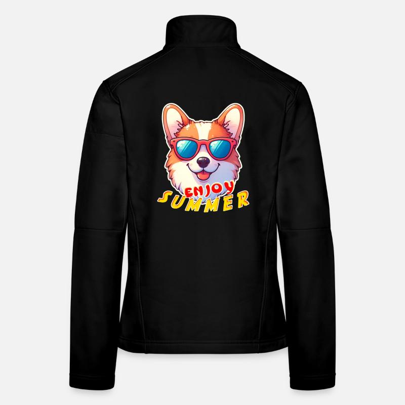 Sunny Corgi Summer Vibes Women's Softshell Jacket