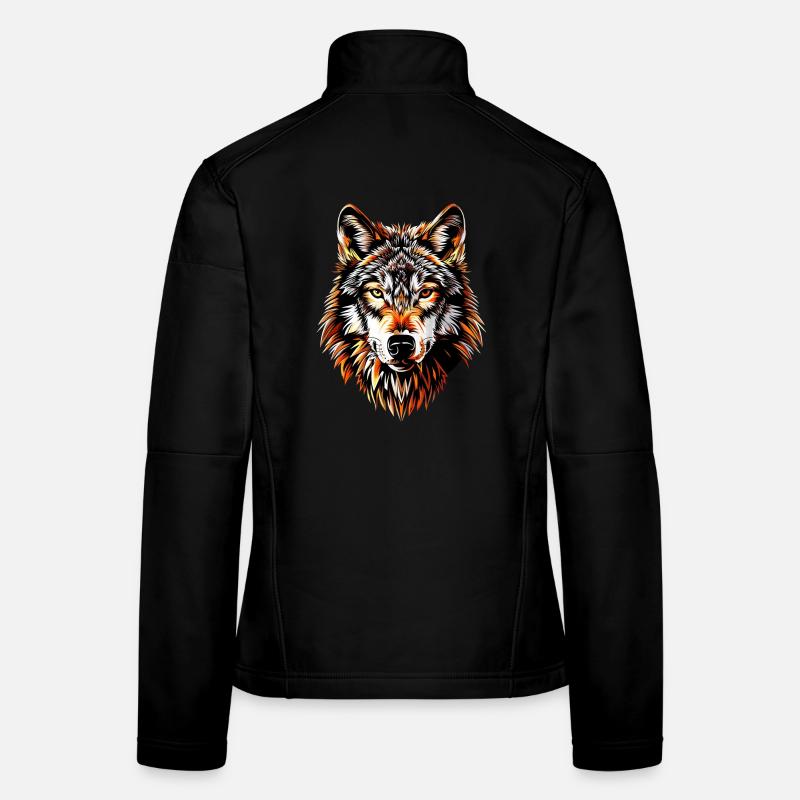 Wolf Motiv Wölfe Wolfsrudel Grauer Wolfshund Wolfs Frauen Softshelljacke