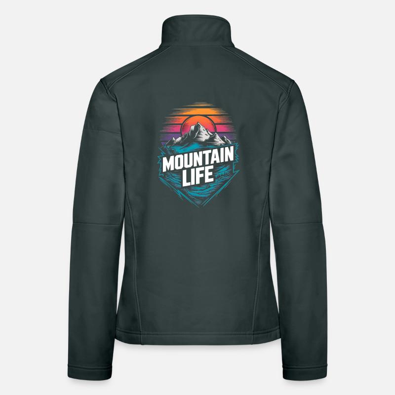 Energetic Mountains and Sunset Women's Softshell Jacket