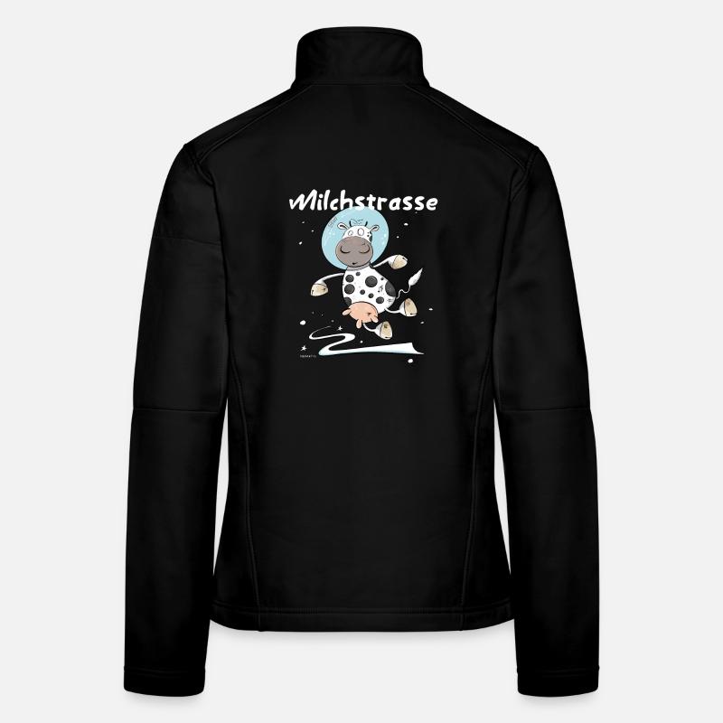 Drollige Kuh Als Astronaut Milchstrasse Weltall Frauen Softshelljacke