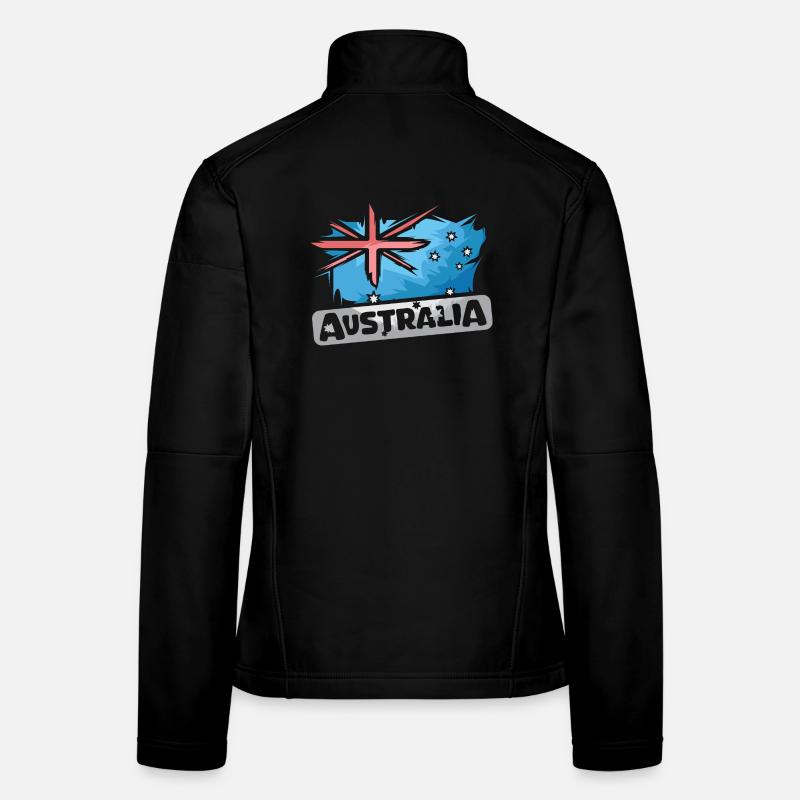 Australie Illustration Drapeau Bande dessinée Icône Logo Veste en tissu softshell Femme