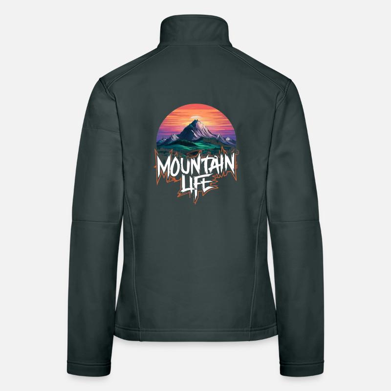 Lune de montagne à couper le souffle avec coucher de soleil Veste en tissu softshell Femme