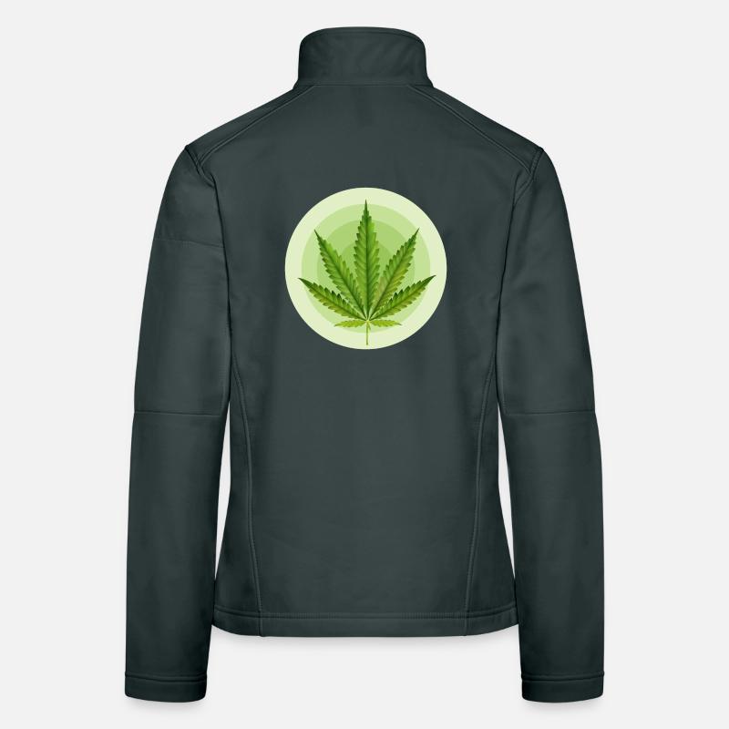 Circular Grafic Cannabis Leaf Women's Softshell Jacket