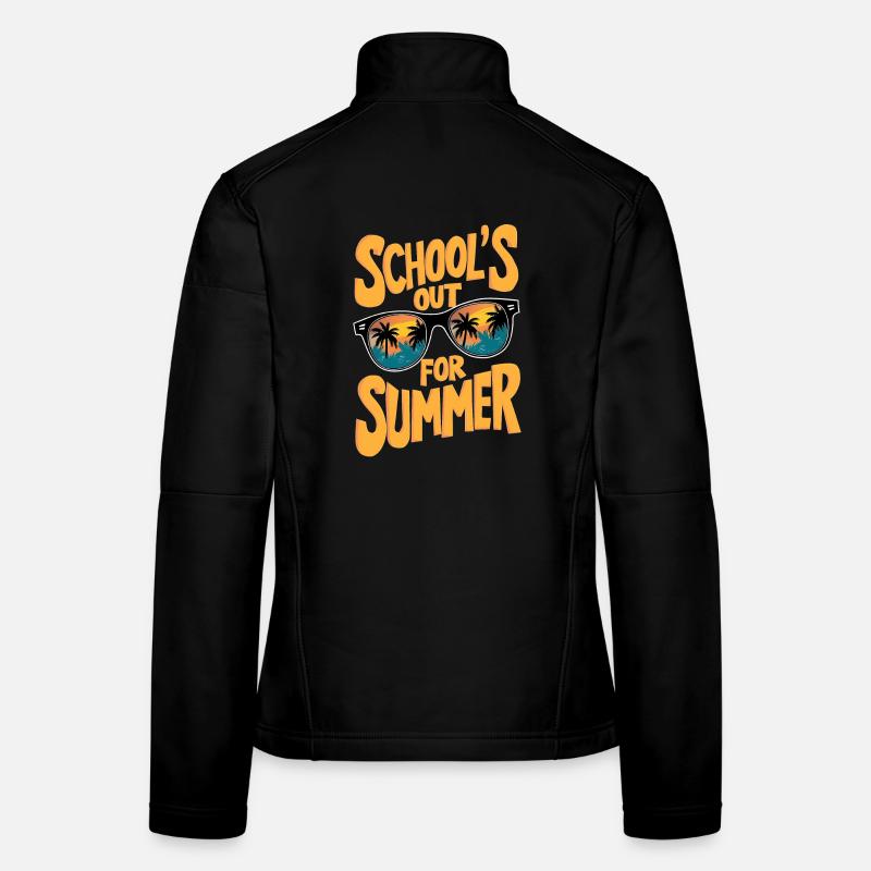 Summer sale with sunglasses and palm tree design - Women's Softshell Jacket - black