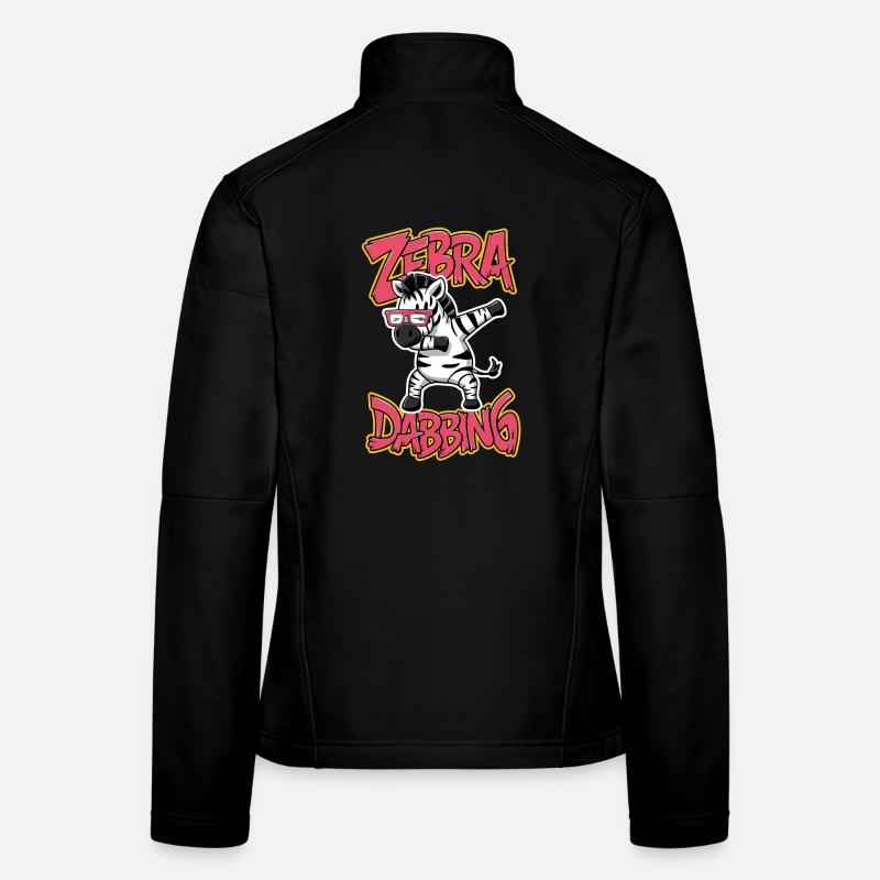 Friendly Zebra Dabbing with Glasses Women's Softshell Jacket