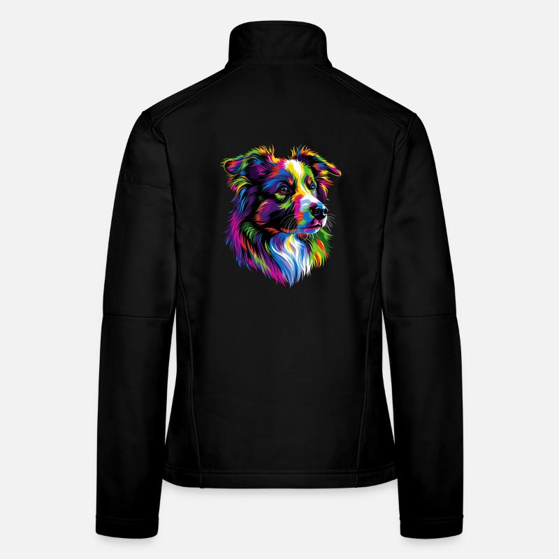Australian Shepherd Bright Colors Pop Art Aussie Women's Softshell Jacket