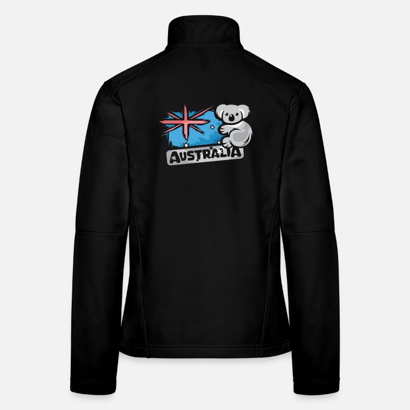 Australia Koala Comic Bear Nature Animal Logo Cartoon Women's Softshell Jacket