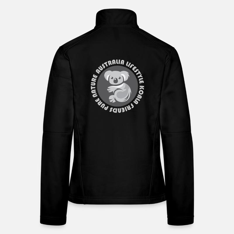 Australia Koala Emblem Bär Comic Cartoon Symbol - Frauen Softshelljacke - Schwarz