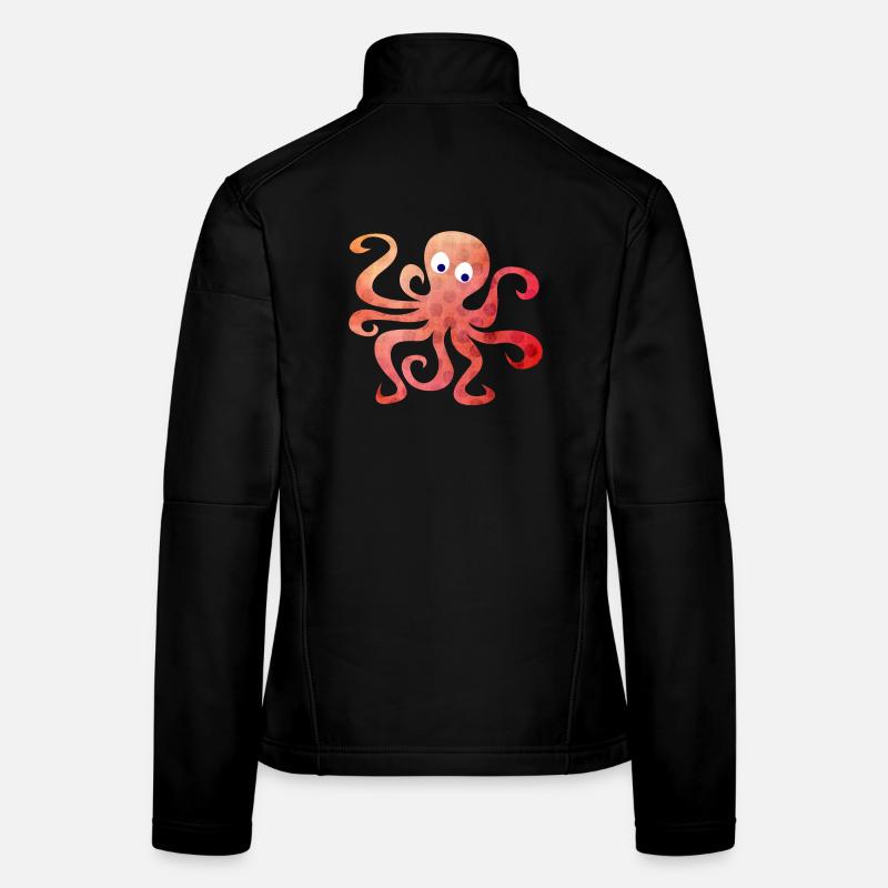 Octopus Dots Squid Tentacle Comic Women's Softshell Jacket