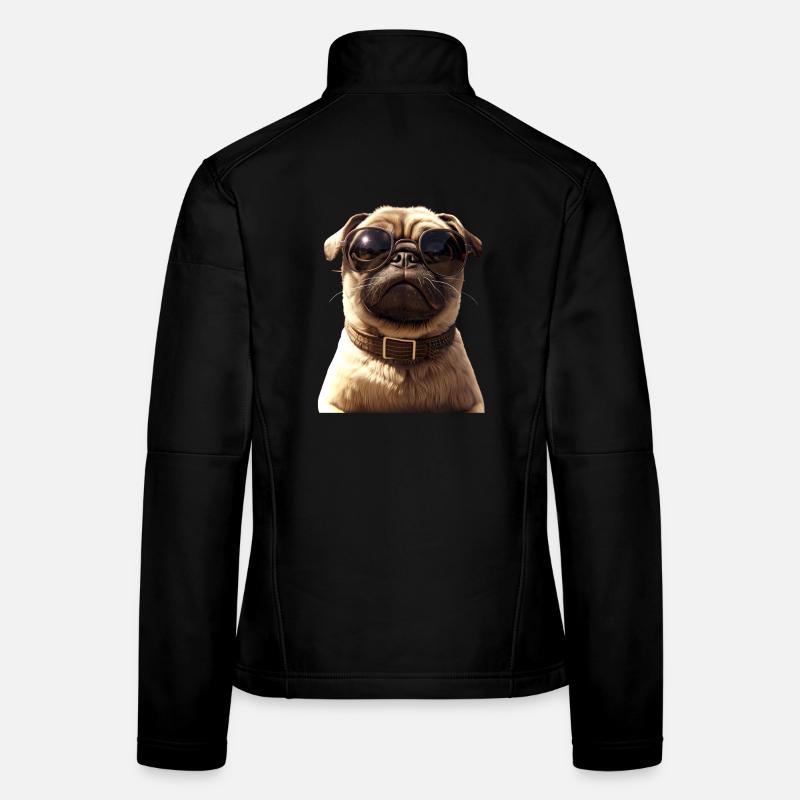 Mops Beige Hunde Liebe Carlin Kleiner Süßer Mops Frauen Softshelljacke