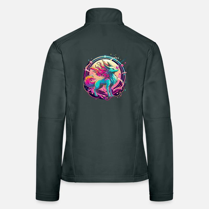 Psychedelische Fuchs Kunst Frauen Softshelljacke
