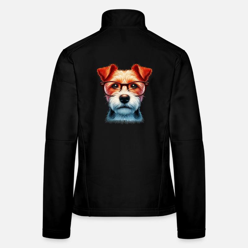 Chien avec des lunettes Veste en tissu softshell Femme