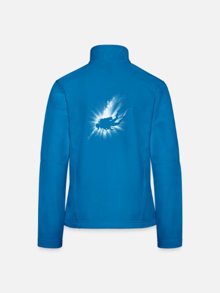 Diver silhouette for diving fans - Women's Softshell Jacket - black - Back
