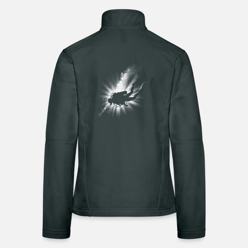 Silhouette de plongeur pour les amateurs de plongée Veste en tissu softshell Femme