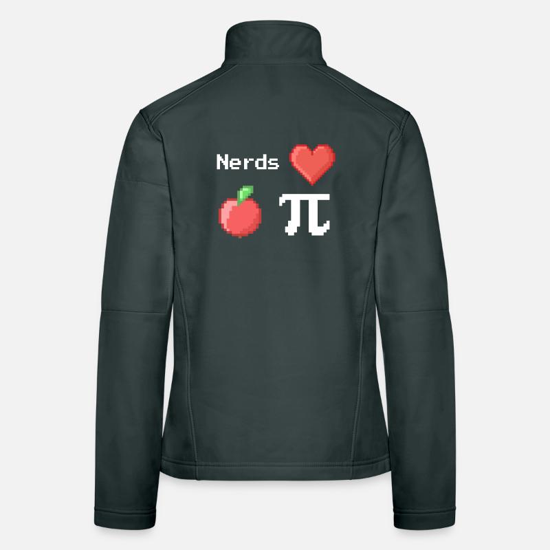 Les nerds adorent Apple Pi Pi Pi Dictons Math Pixel Veste en tissu softshell Femme