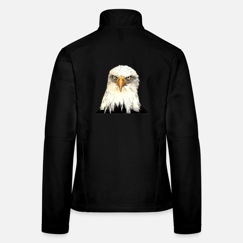 Illustration de tête d’aigle avec un regard intense Veste en tissu softshell Femme