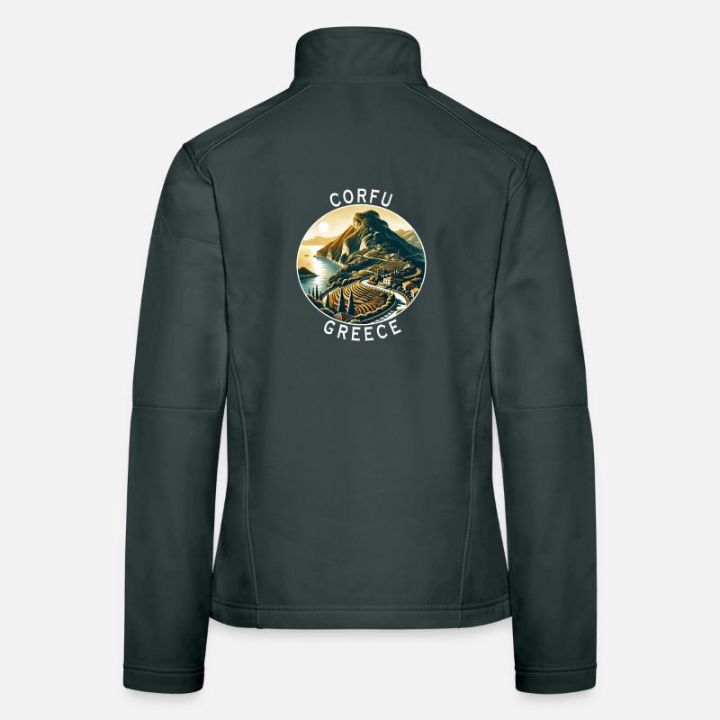 Design de l'île de Corfou en Grèce Veste en tissu softshell Femme