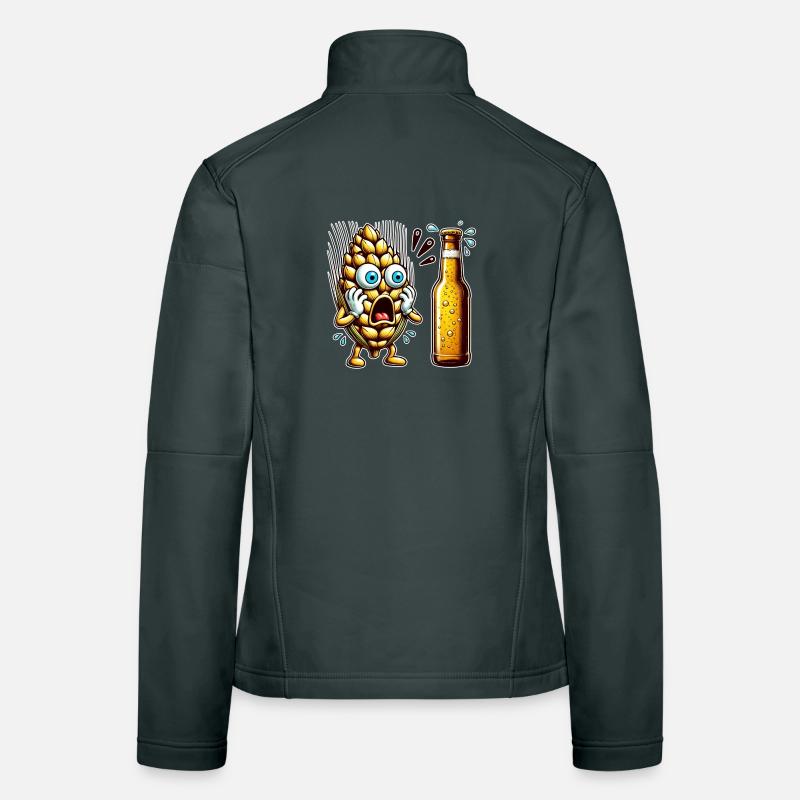 Funny beer hops design Women's Softshell Jacket