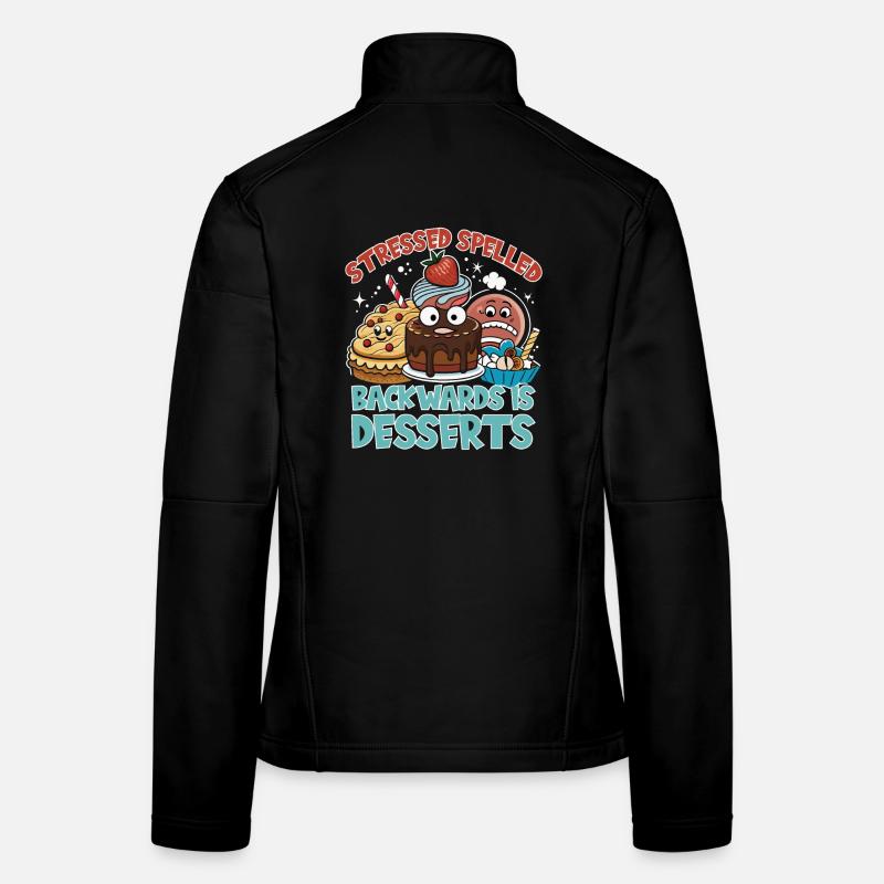 Stressed Spelled Backwards Desserts - Frauen Softshelljacke - Schwarz