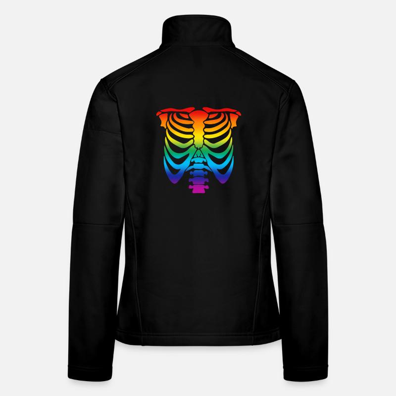 Regenbogen Skelett - Regenbogen Skelett Frauen Softshelljacke
