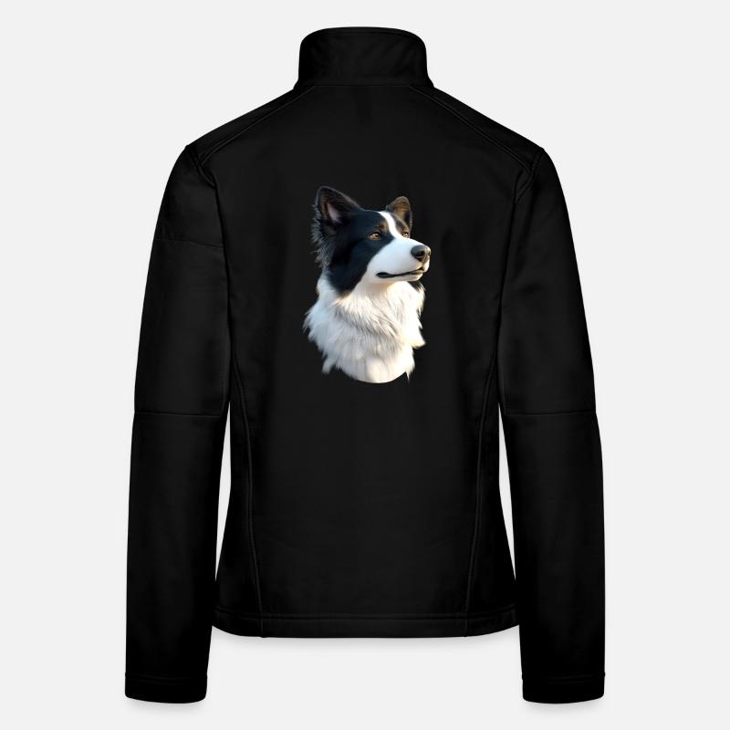 border collie chien amoureux chiot mignons collies Veste en tissu softshell Femme