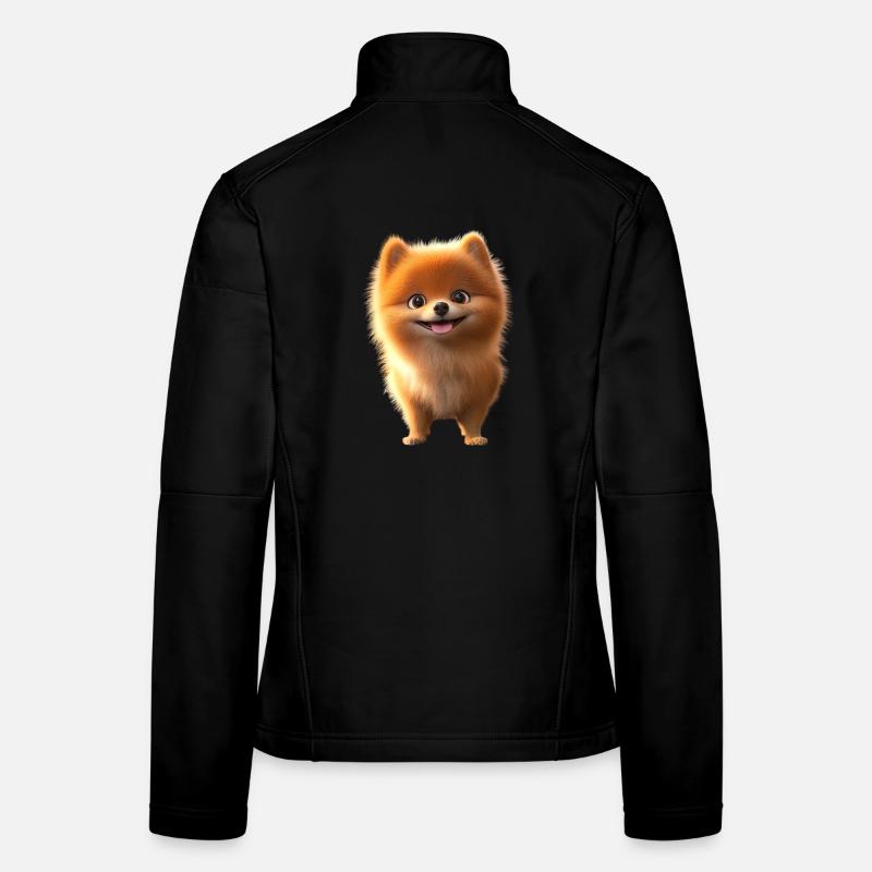 Zwergspitz Pommeraner Pom Süßer Deutscher Spitz Frauen Softshelljacke