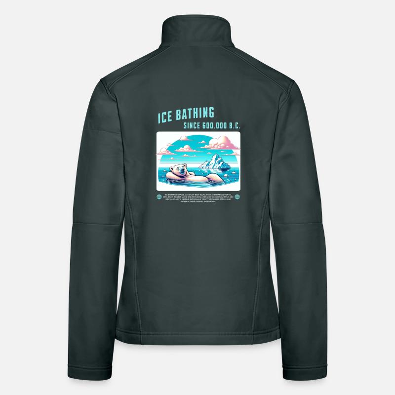 entspannter Eisbär beim Eisbaden in der Arktis Frauen Softshelljacke