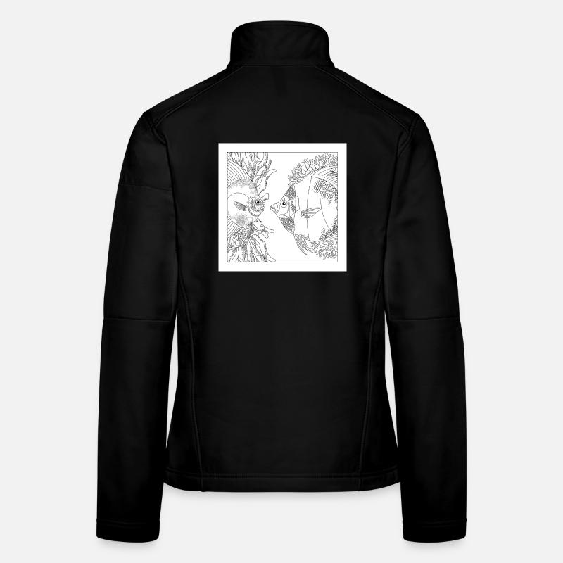 Ozean Korallenfisch - Frauen Softshelljacke - Schwarz
