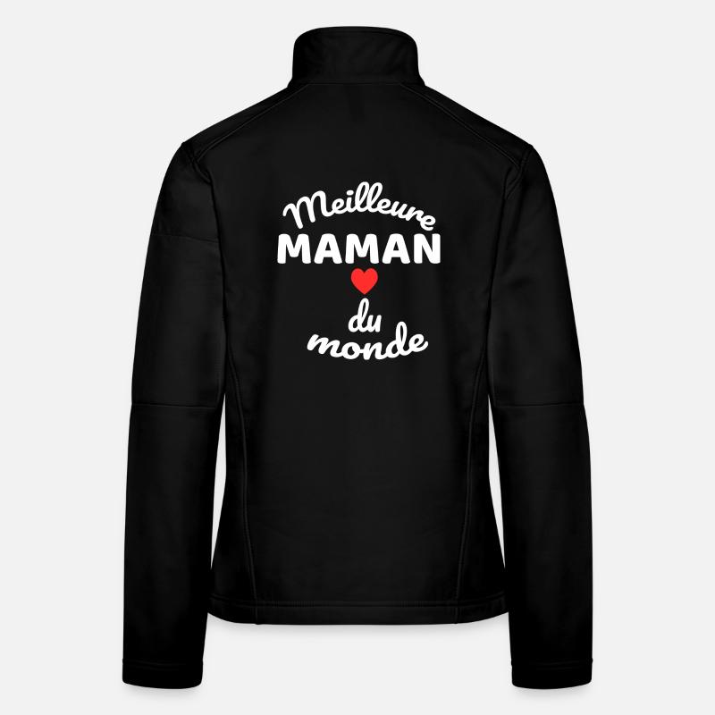 Herzmutter der Welt in weißer Schrift Frauen Softshelljacke