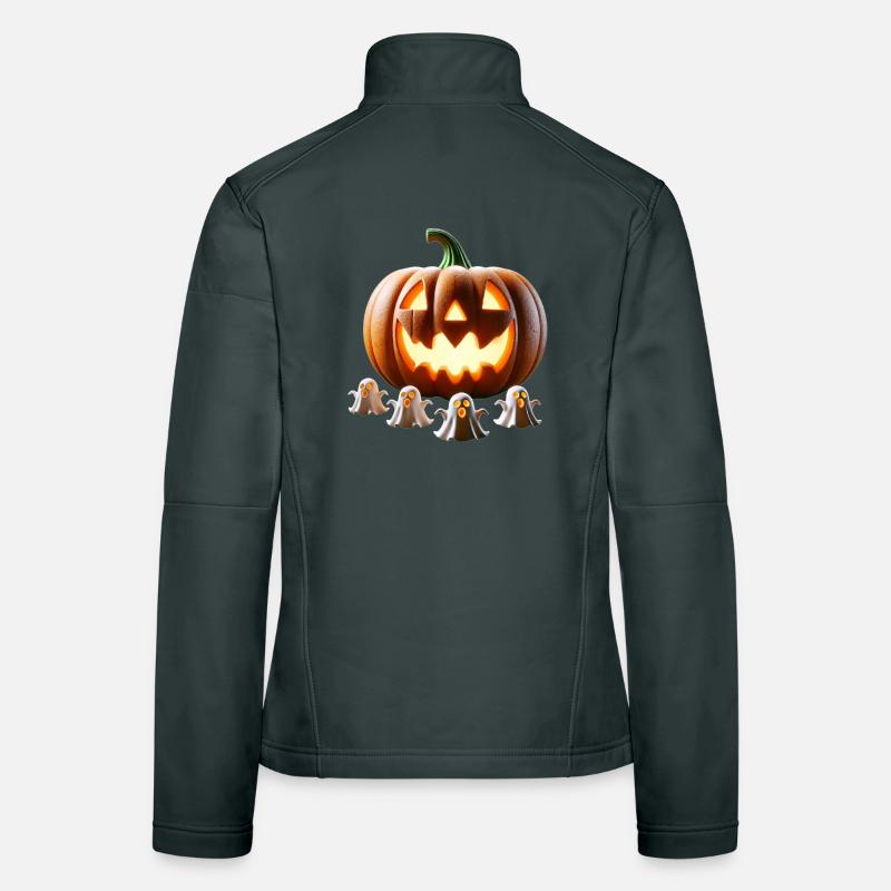 Halloween Pumpkin Ghosts Women's Softshell Jacket