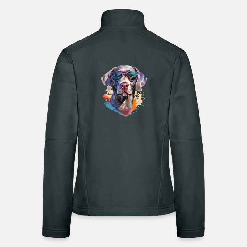 Weimaraner with sunglasses Women's Softshell Jacket